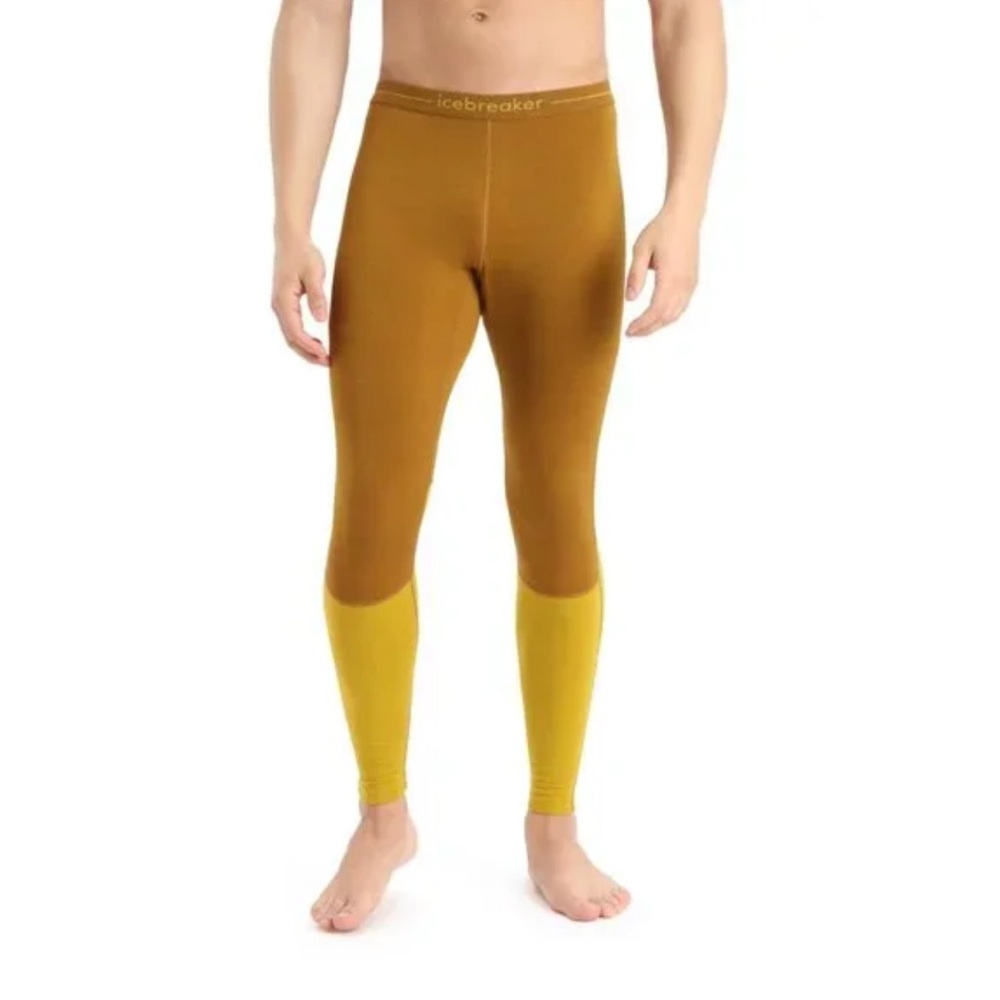 152. Icebreaker Men's 200 Zoneknit Leggings Clove/Silent Gold Size Medium NWT